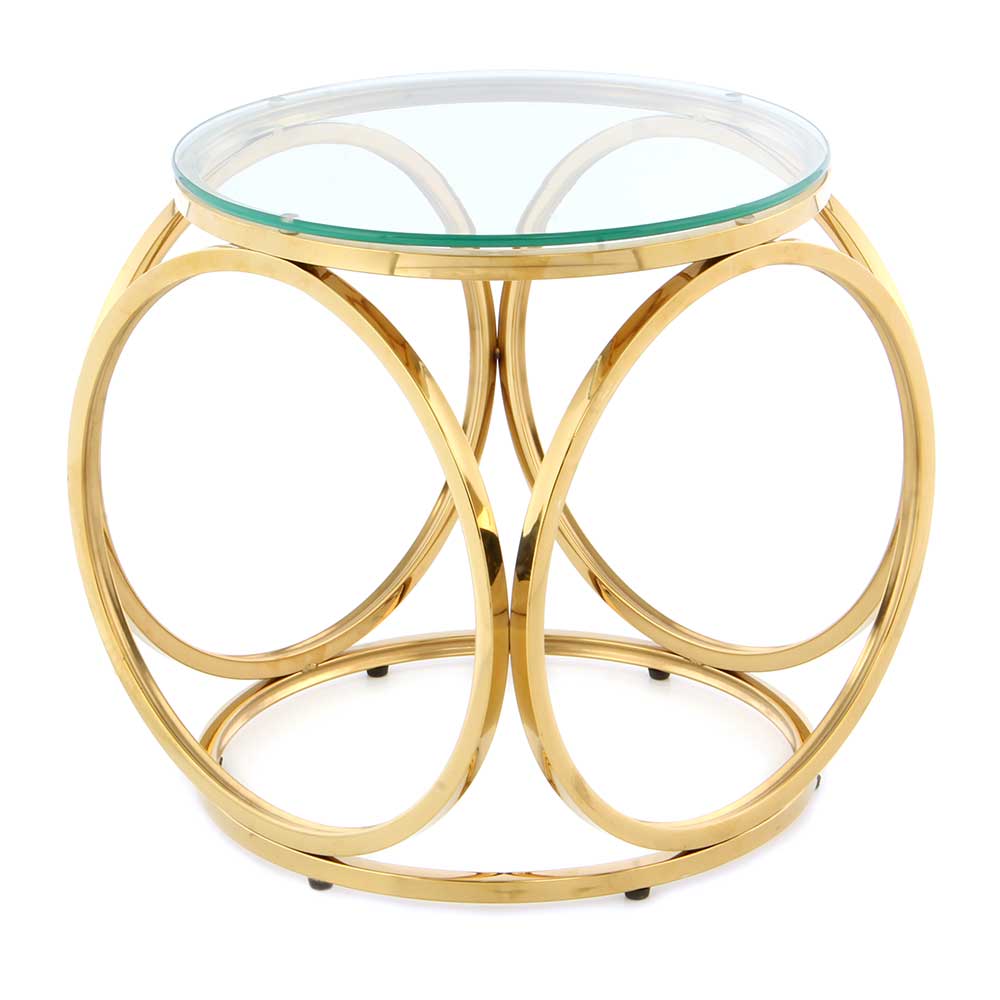 Produktbild von Makastle Glastisch Beistelltisch Rund Sofatisch Mit 1 Ablage, Couchtisch Für Schlafzimmer Wohnzimmer, Metallgestell, Schwarz Und Transparent 70 Cm Hartglas