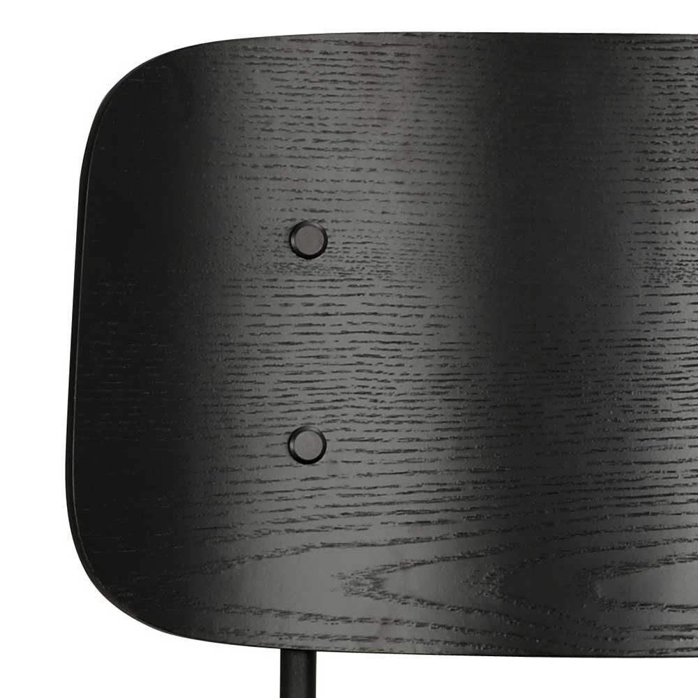 Schwarze Küchenstühle aus Material Mix im Retro Design - Nemuro (2er Set)