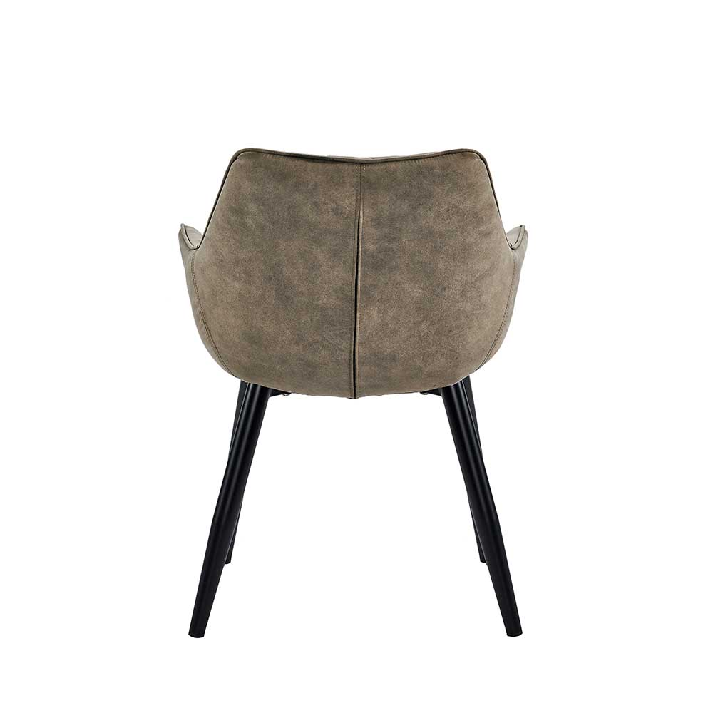 Tisch Sessel mit Rauten-Steppung in Schlammfarben - Fiore (2er Set)