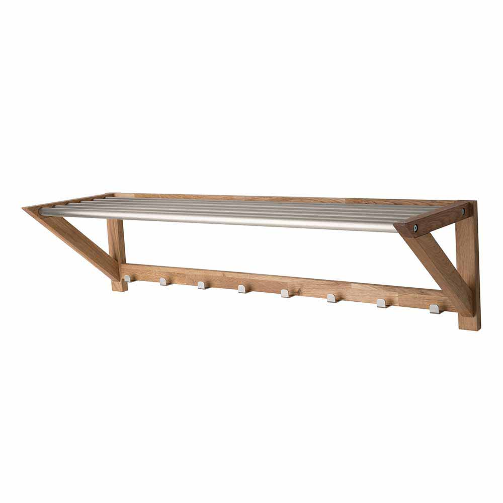 tolle wandgarderobe aus eiche geolt mit edelstahl hutablage haken helvana
