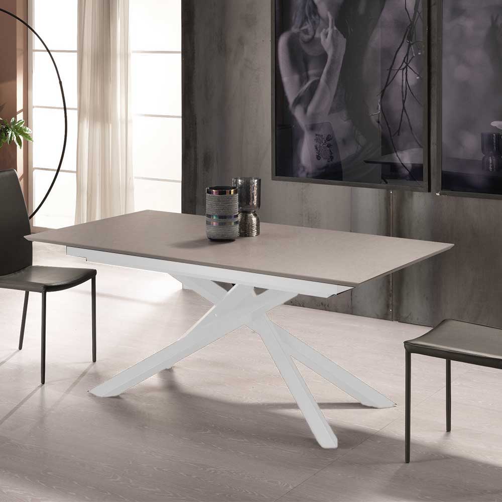 Topp Esszimmer Tisch in hellem Grau & Weiß mit ...
