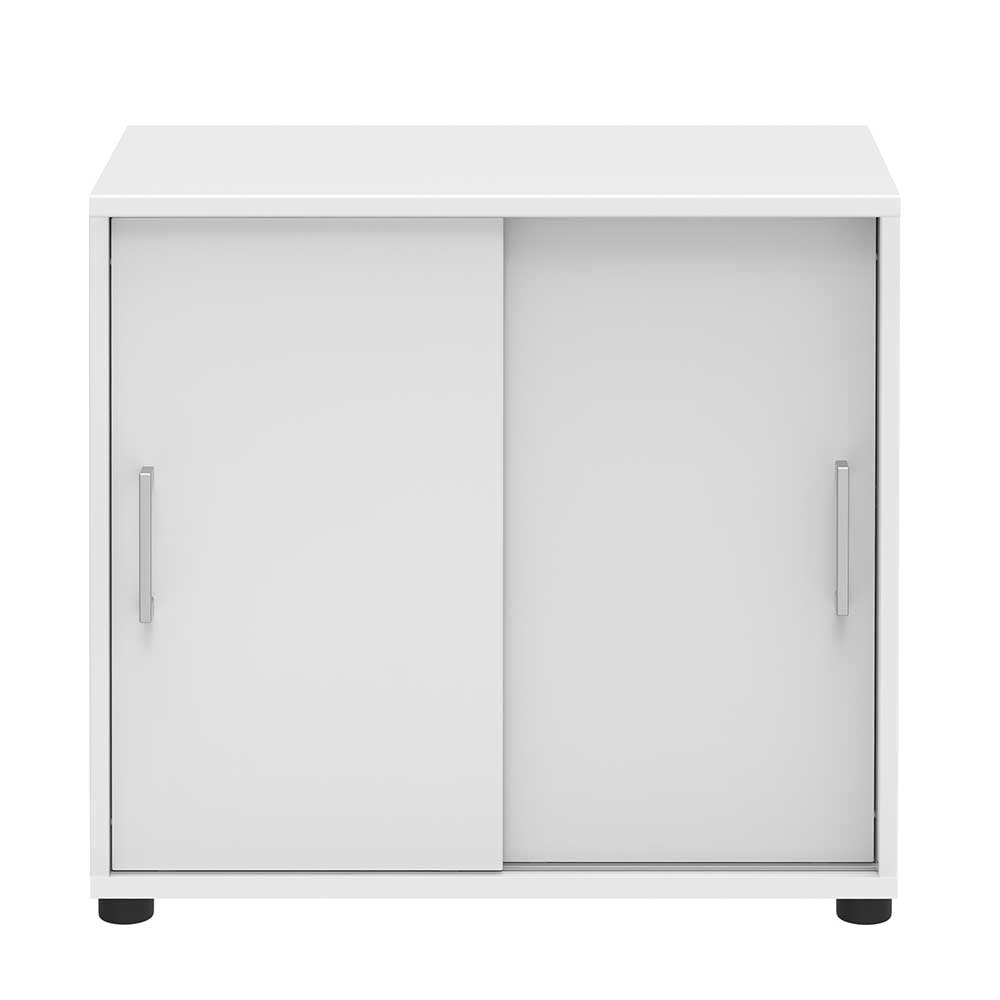 Weißer Büroschrank mit Schiebetüren 80cm breit & 74cm hoch - Trapani