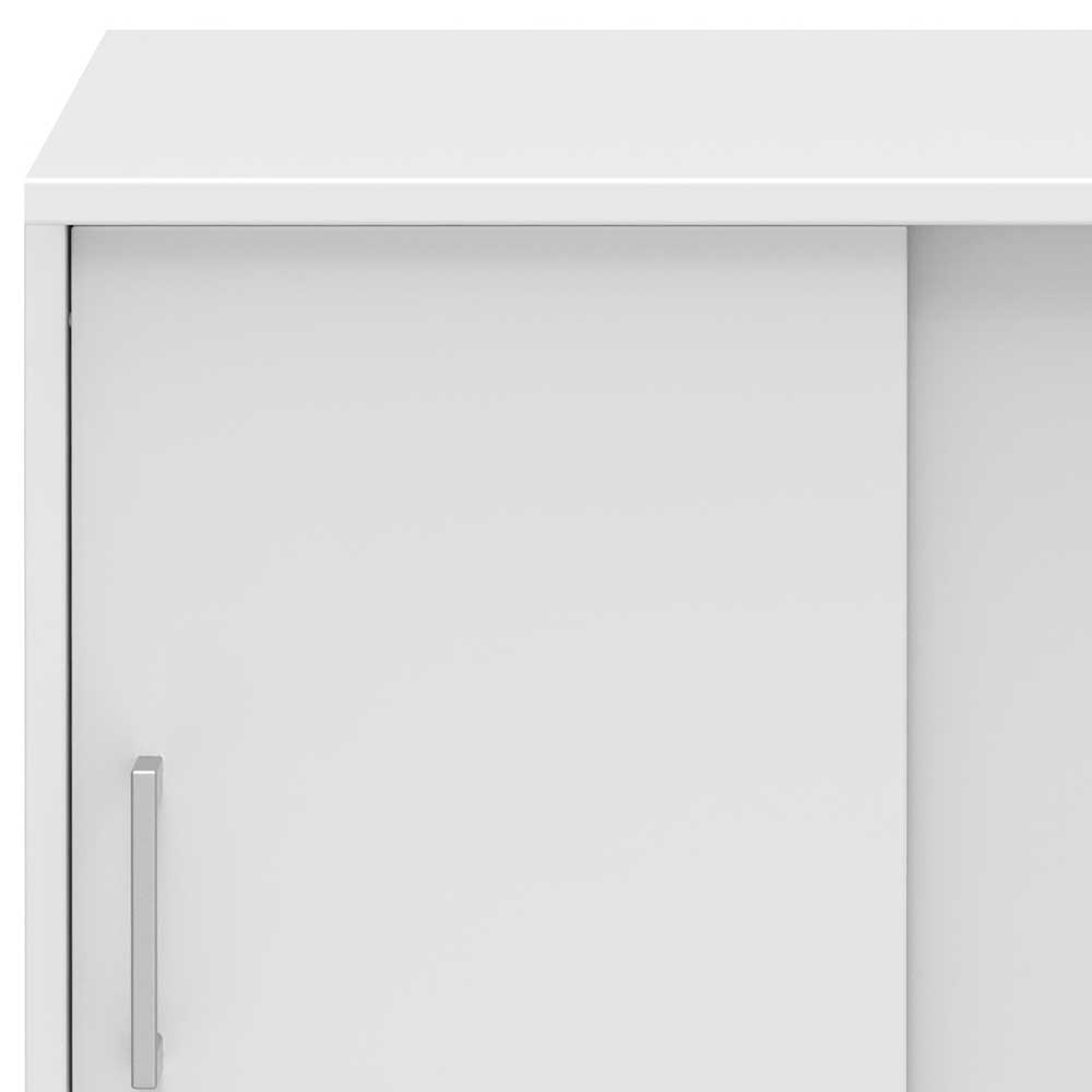 Weißer Büroschrank mit Schiebetüren 80cm breit & 74cm hoch - Trapani