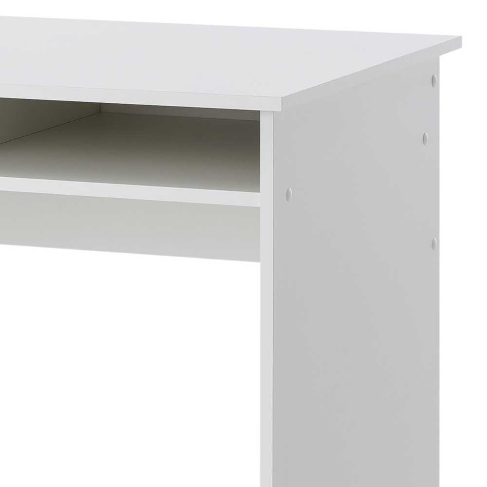 Weißer Schreibtisch mit 3 Fächern & Schublade & Türfach - Orcassa
