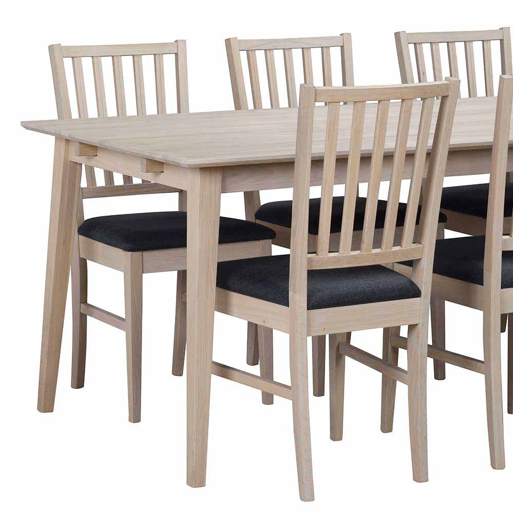White Wash Essgruppe aus Eiche mit Tisch 180x90 cm - Pessoa I (7-teilig)