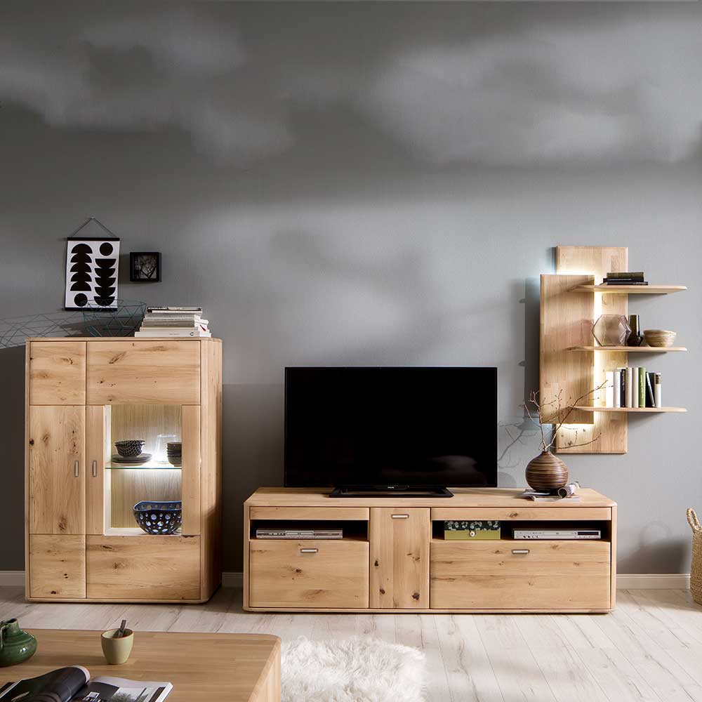 Wohnzimmermöbel Set aus Holz in Eiche Bianco Destal (3