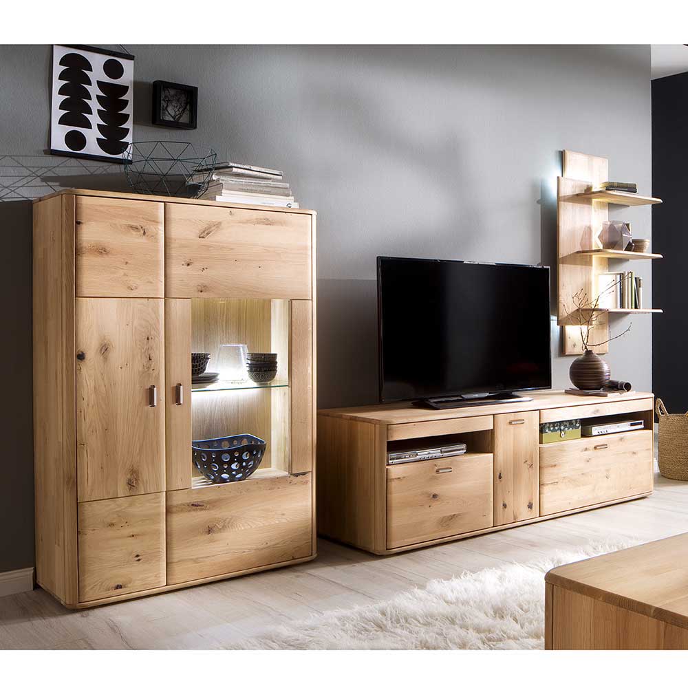 Wohnzimmermöbel Set aus Holz in Eiche Bianco Destal (3