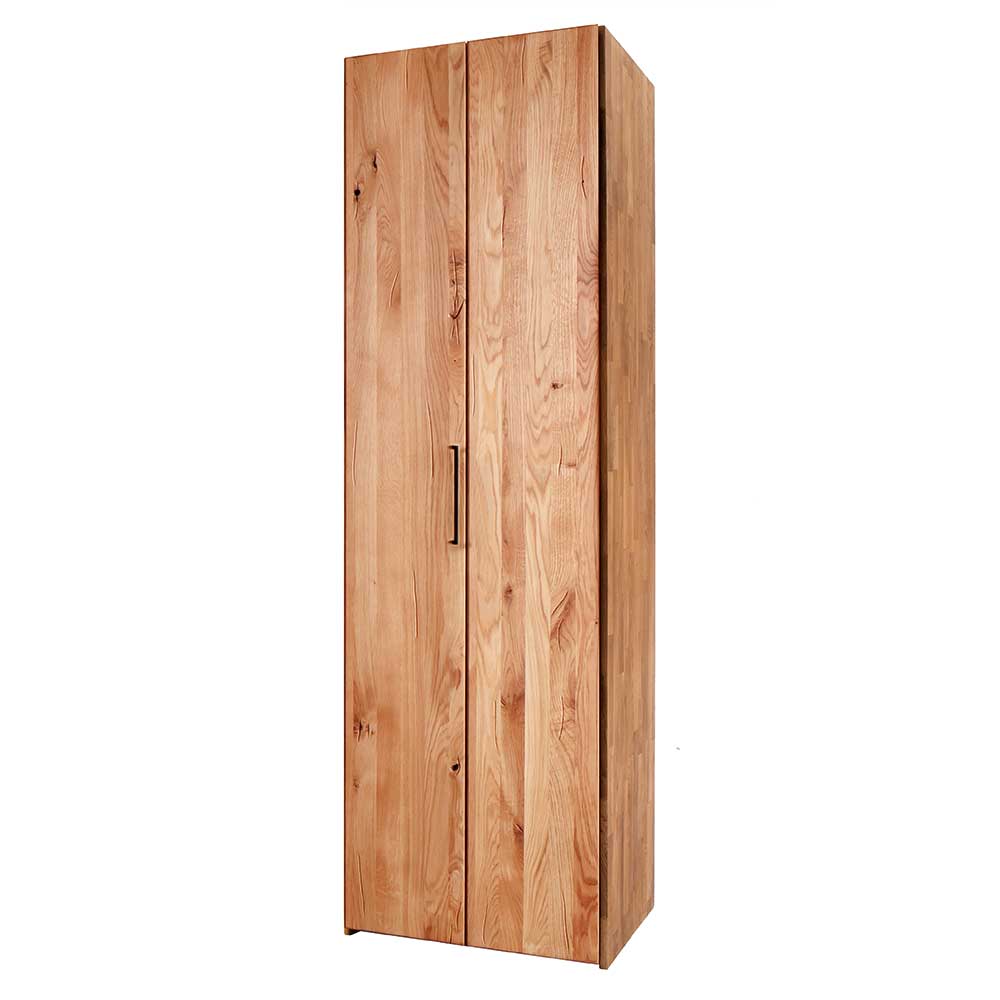 1-türiger Falttüren-Schrank fürs Schlafzimmer aus Wildeiche Massivholz Zaisan