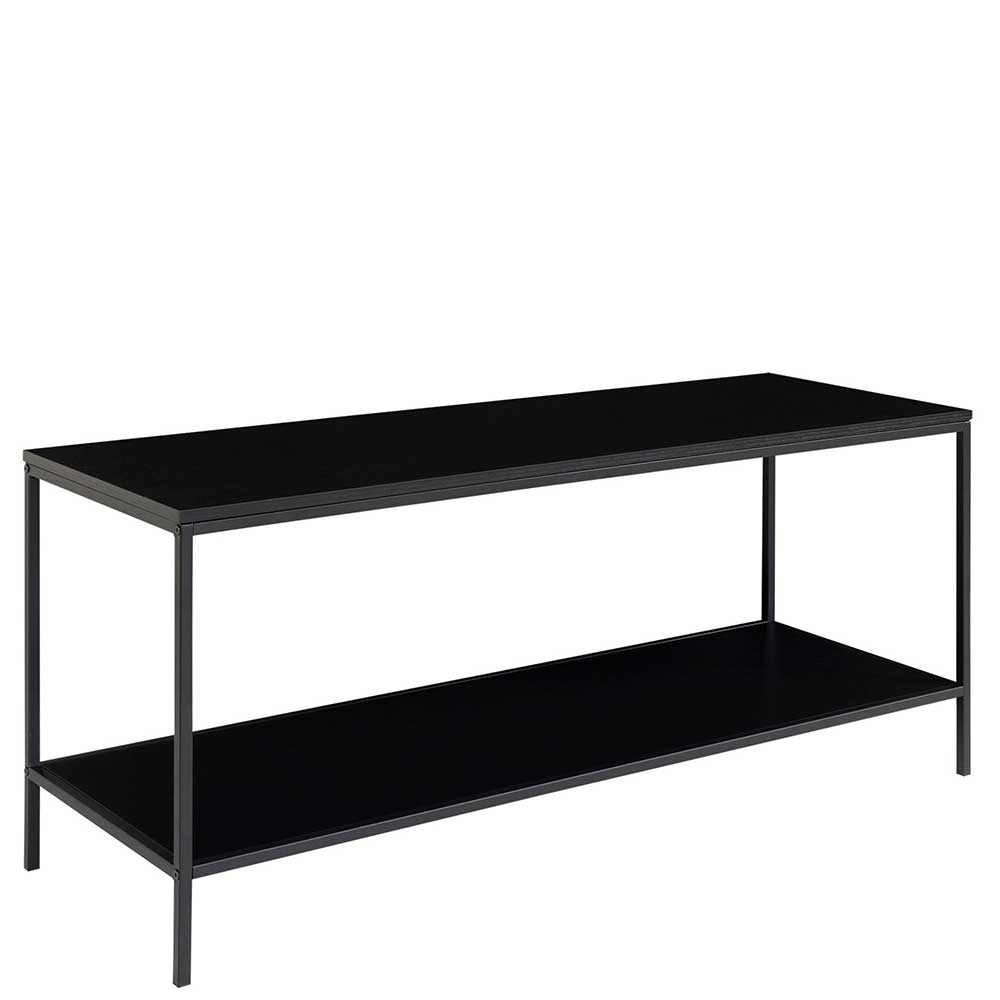 100x45x36 cm Regal TV Tisch in Schwarz aus Holzwerkstoff & Stahl Mapsy