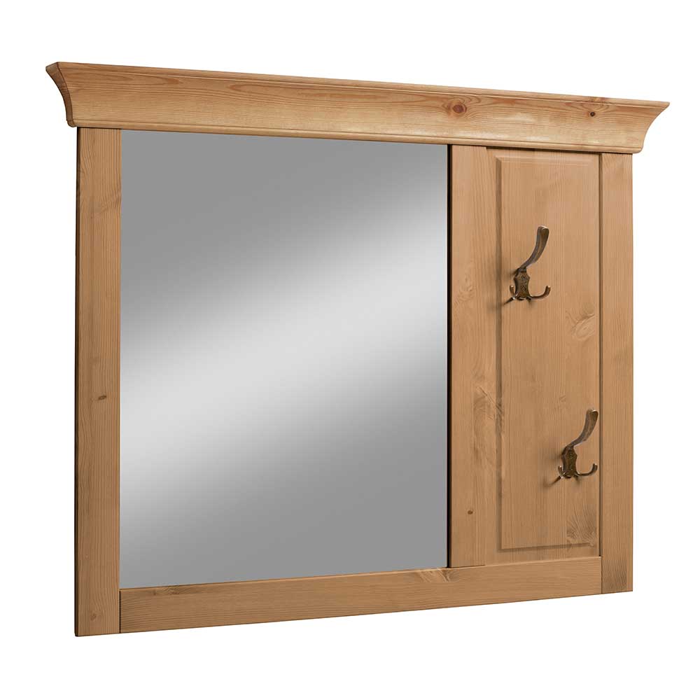 107x85x7 Spiegel Garderobe in Kiefer Lauge Massivholz - Country Style Piatra