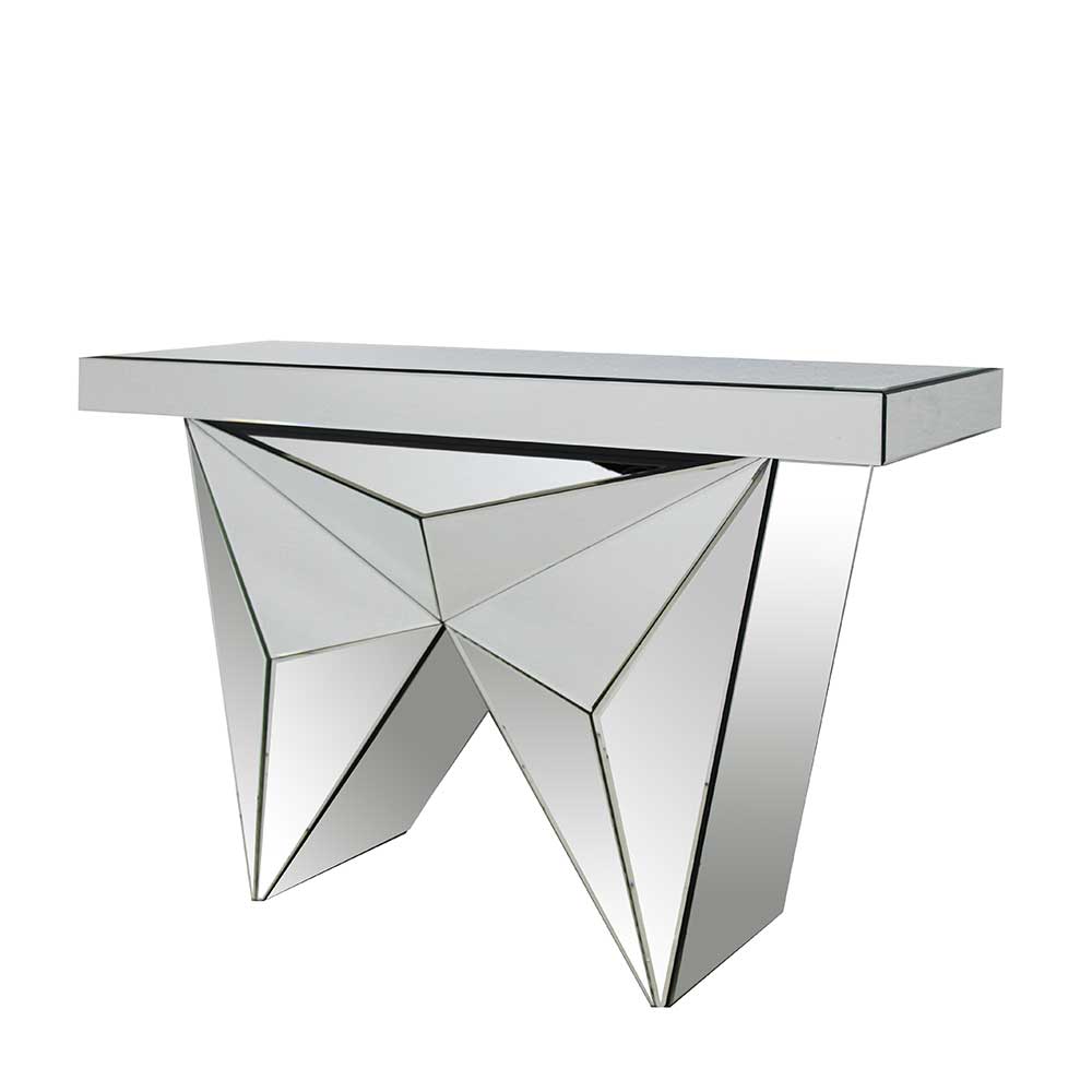 120x81x36 Tischkonsole aus Spiegelglas in modernem Design Aknita