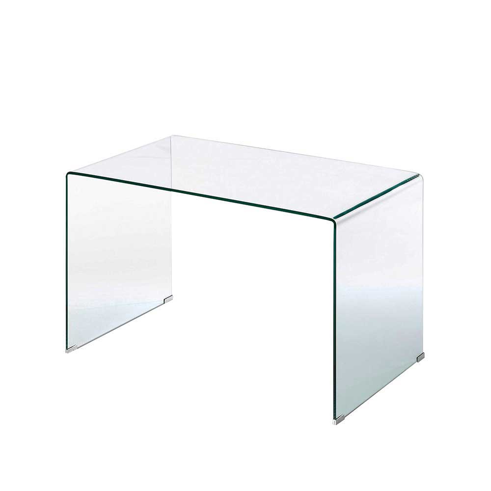 125x70 cm Design Schreibtisch aus Glas mit Wangen-Gestell Fire