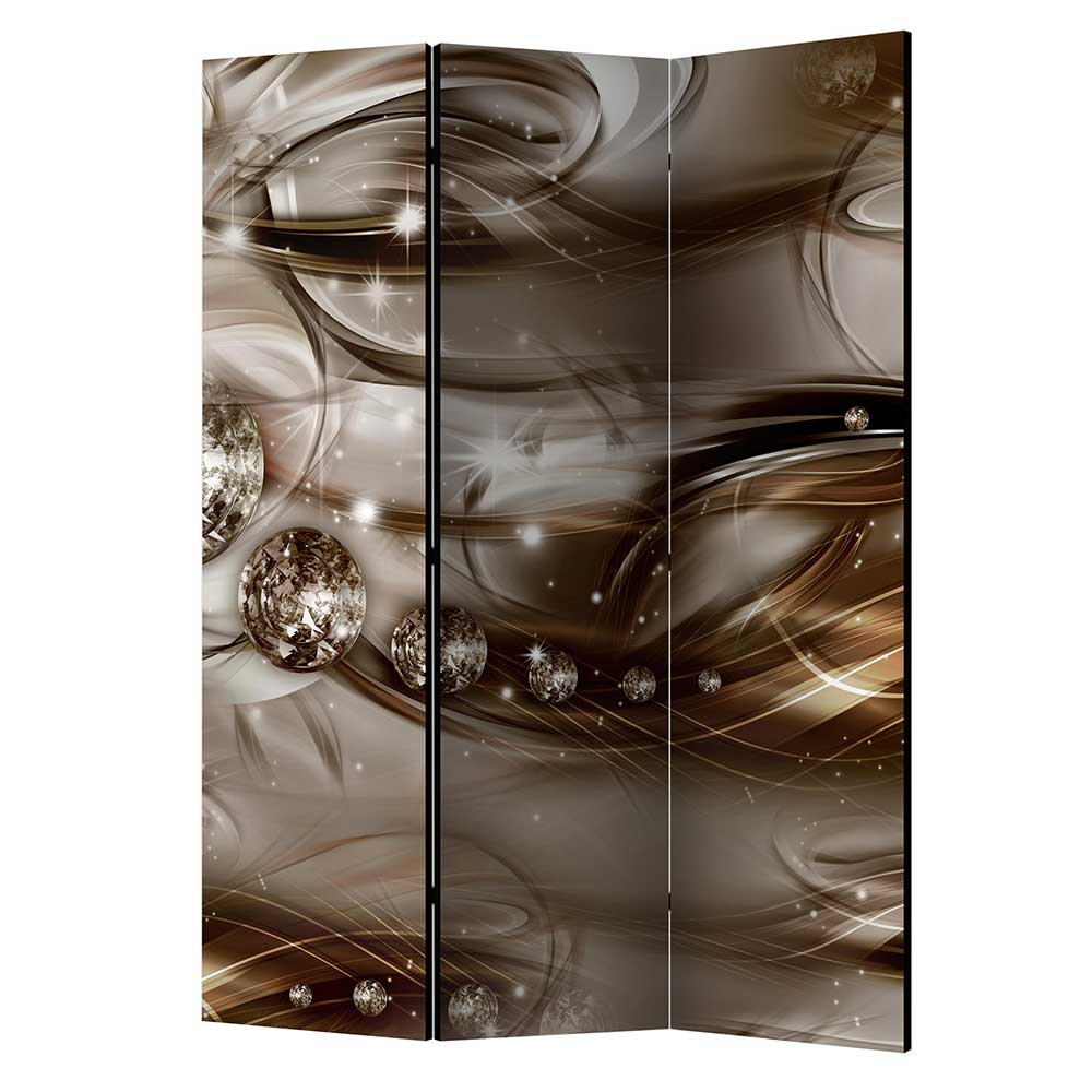 135 cm breite Trennwand aus drei Elementen mit Printmotiv Diamanten Trapani