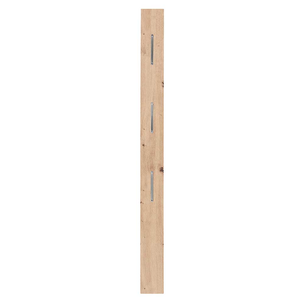 13x151x2 Garderoben-Paneel in Holz Optik Wildeiche - mit drei Klapphaken Indiesta