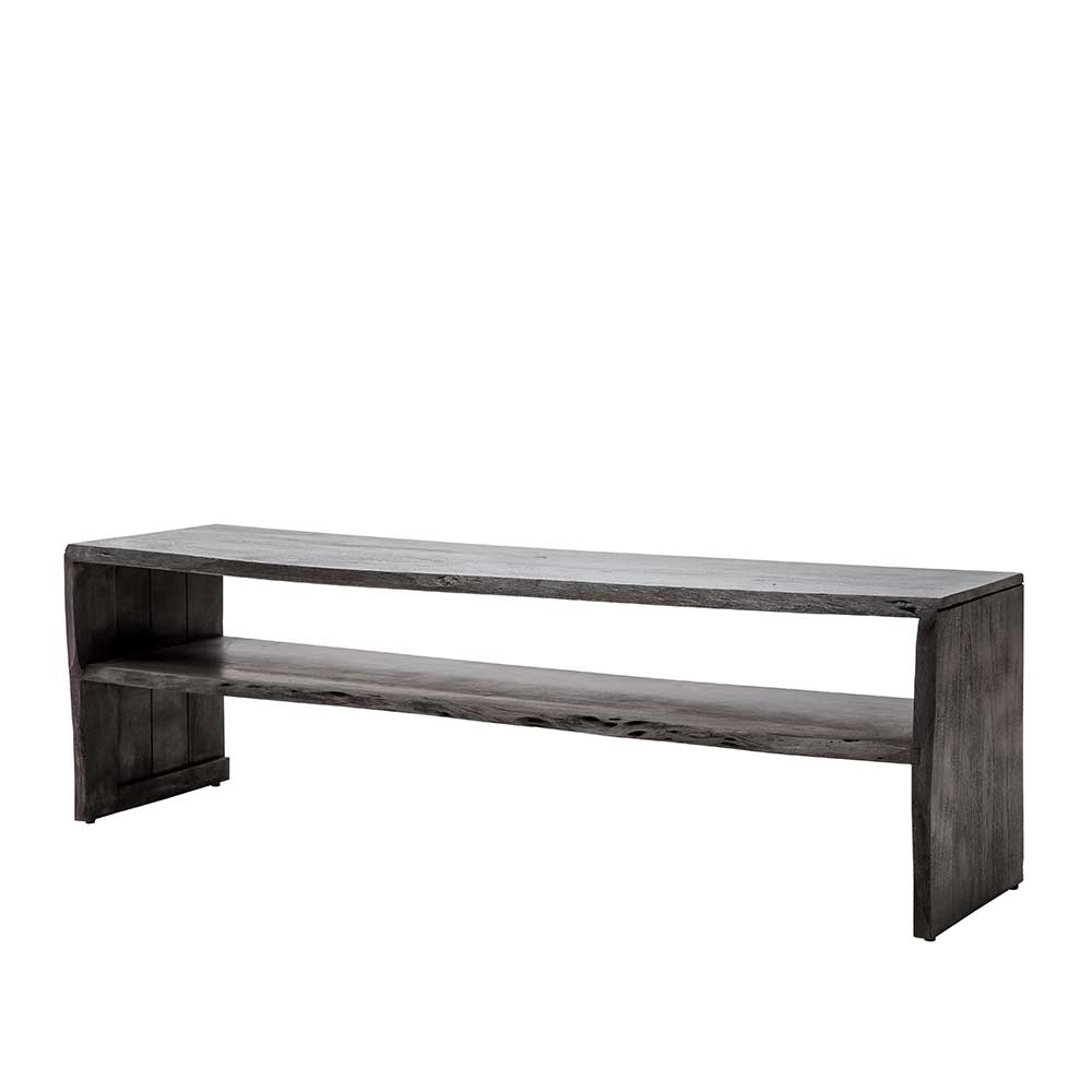 145x45x40 cm Tisch für Fernseher in Grau aus Akazie Massivholz Rikers