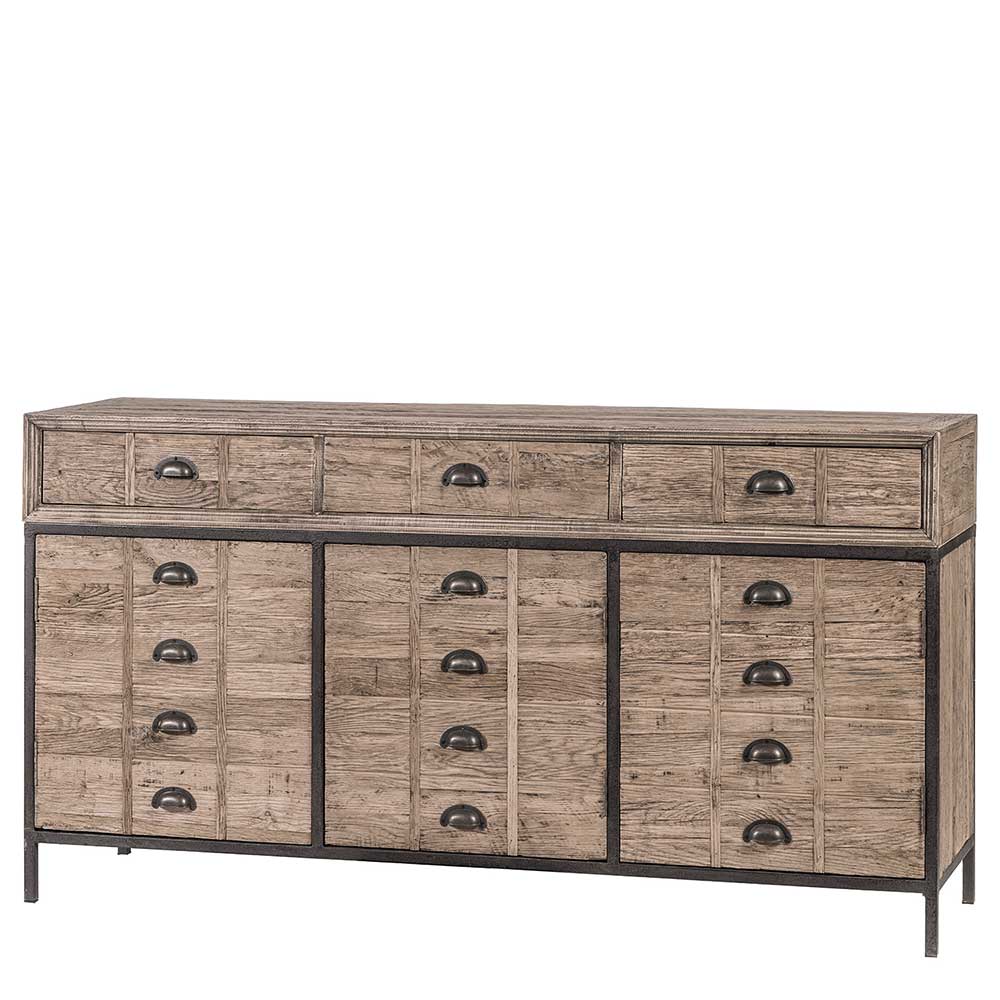 160x85x45 Vintage Sideboard aus Recyclingholz Eiche & Metall Uvolph