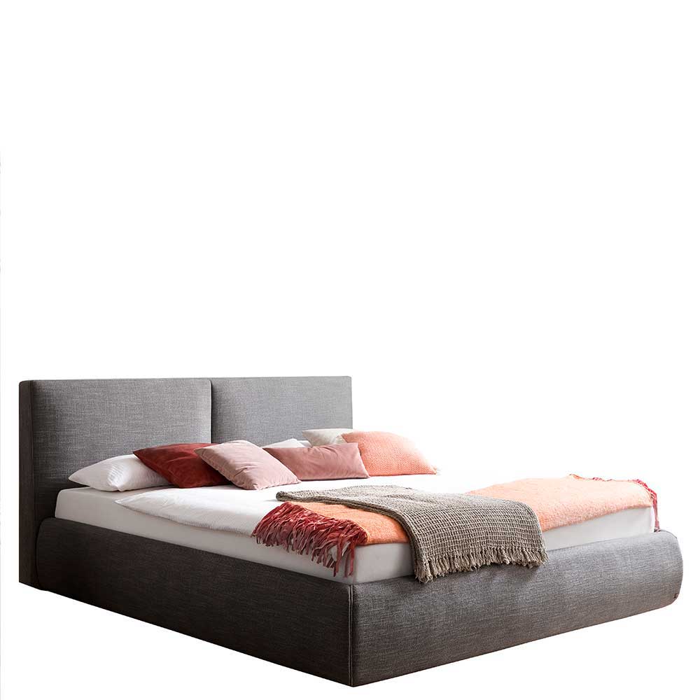 180x200 Bett mit Bettkasten & TTF Matratzen in H2 H3 - in Grau Webstoff Zebastio