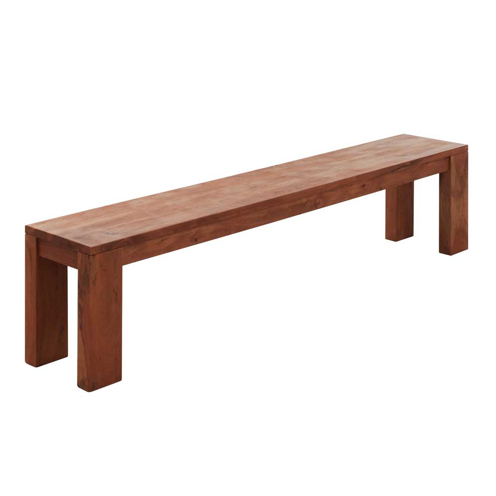 186x35 cm 3er Holz Sitzbank mit 45 cm Sitzhöhe aus Akazie Massivholz Tessina