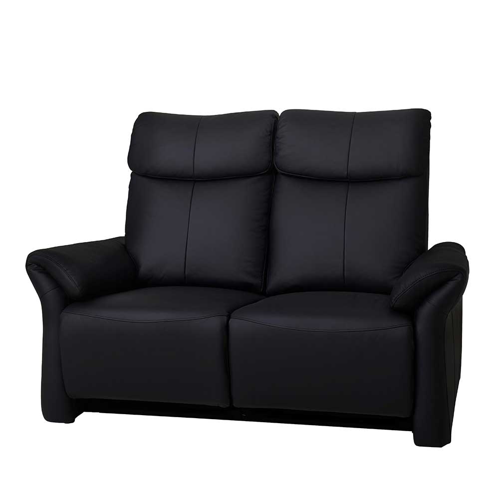 2-Sitzer Leder Relaxsofa in Schwarz - 151x107x92 cm Sololos