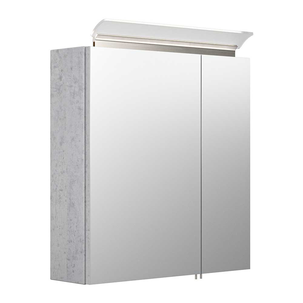 2-türiger Badezimmer Spiegelschrank in Betonoptik mit 60 cm Breite Sunderland