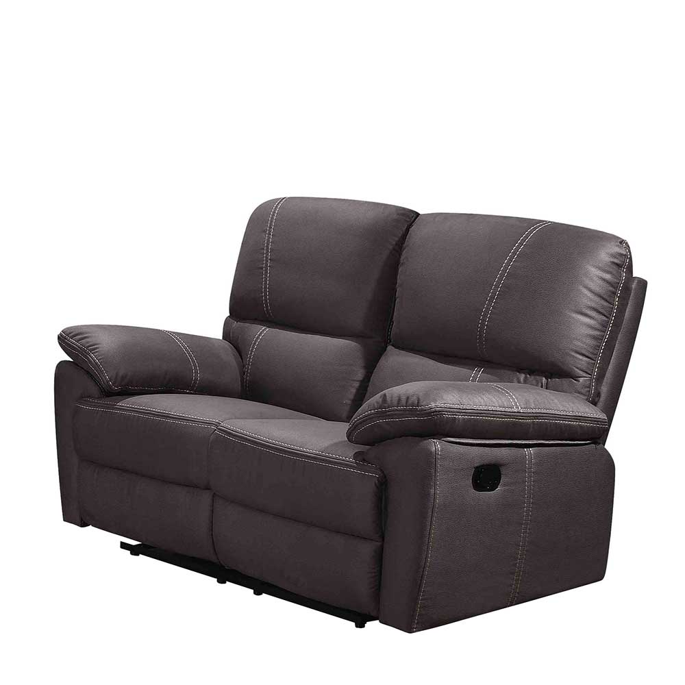 2er Couch in Anthrazit Microfaser mit Relaxfunktion Chiceria