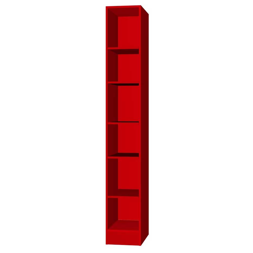 30 cm schmales Standregal in Rot mit 200 cm Höhe & 40 cm Tiefe Sin