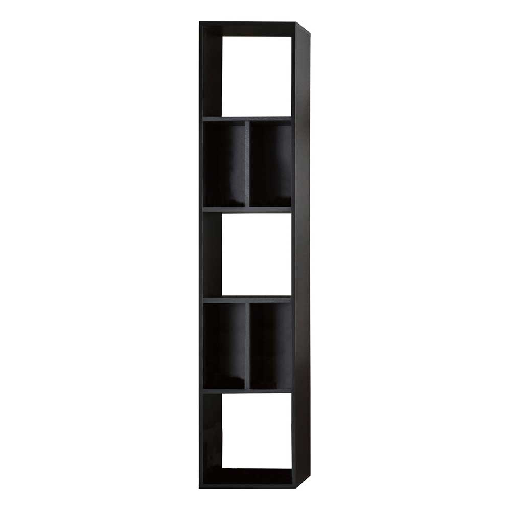 38x181x26 7 Fächer Regal in Schwarz - modernes Design Paniera