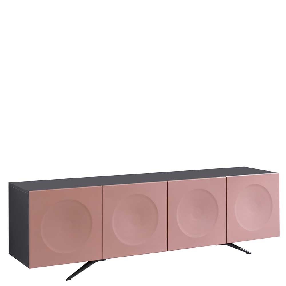 4-türiges Sideboard in Rosa & Anthrazit - modernes Design Estetica