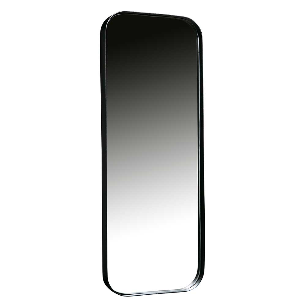 40x110x5 cm Spiegel mit abgerundeten Ecken aus Stahl in Schwarz Rodicca