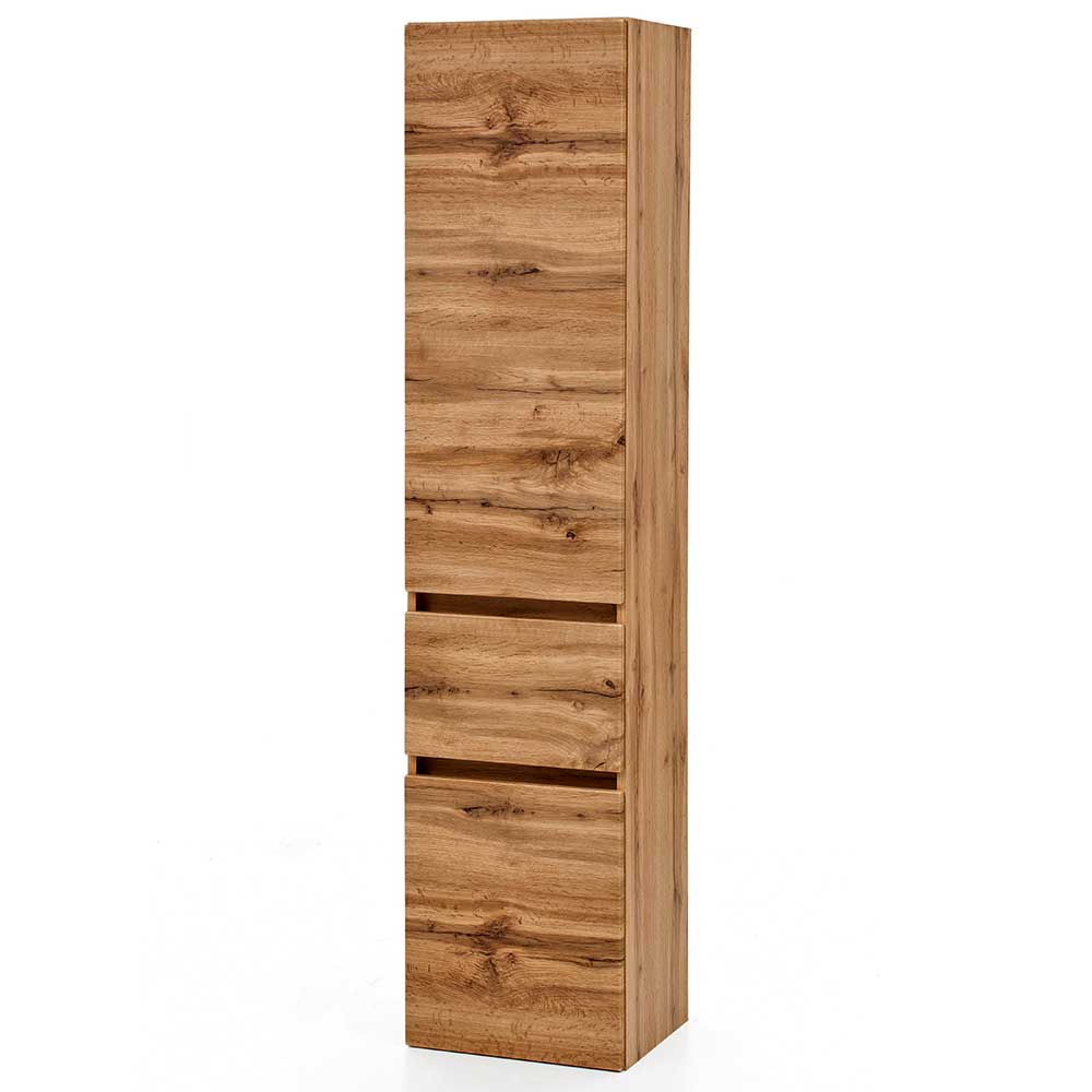 40x185x35 Badezimmer Hochschrank hochwertig in Wildeiche Holzdekor Touchwood Drumias