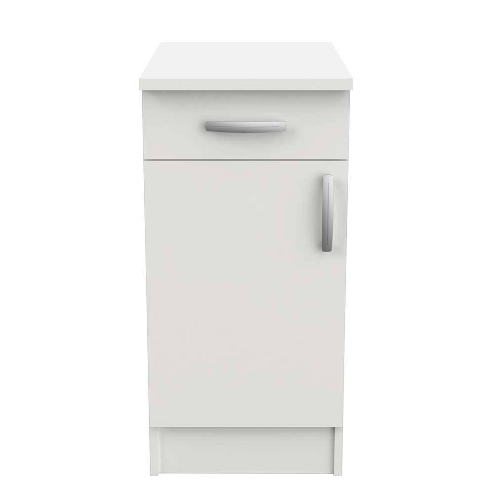 40x85x60 Küche Unterschrank in Weiß mit Tür & Schublade Locardos