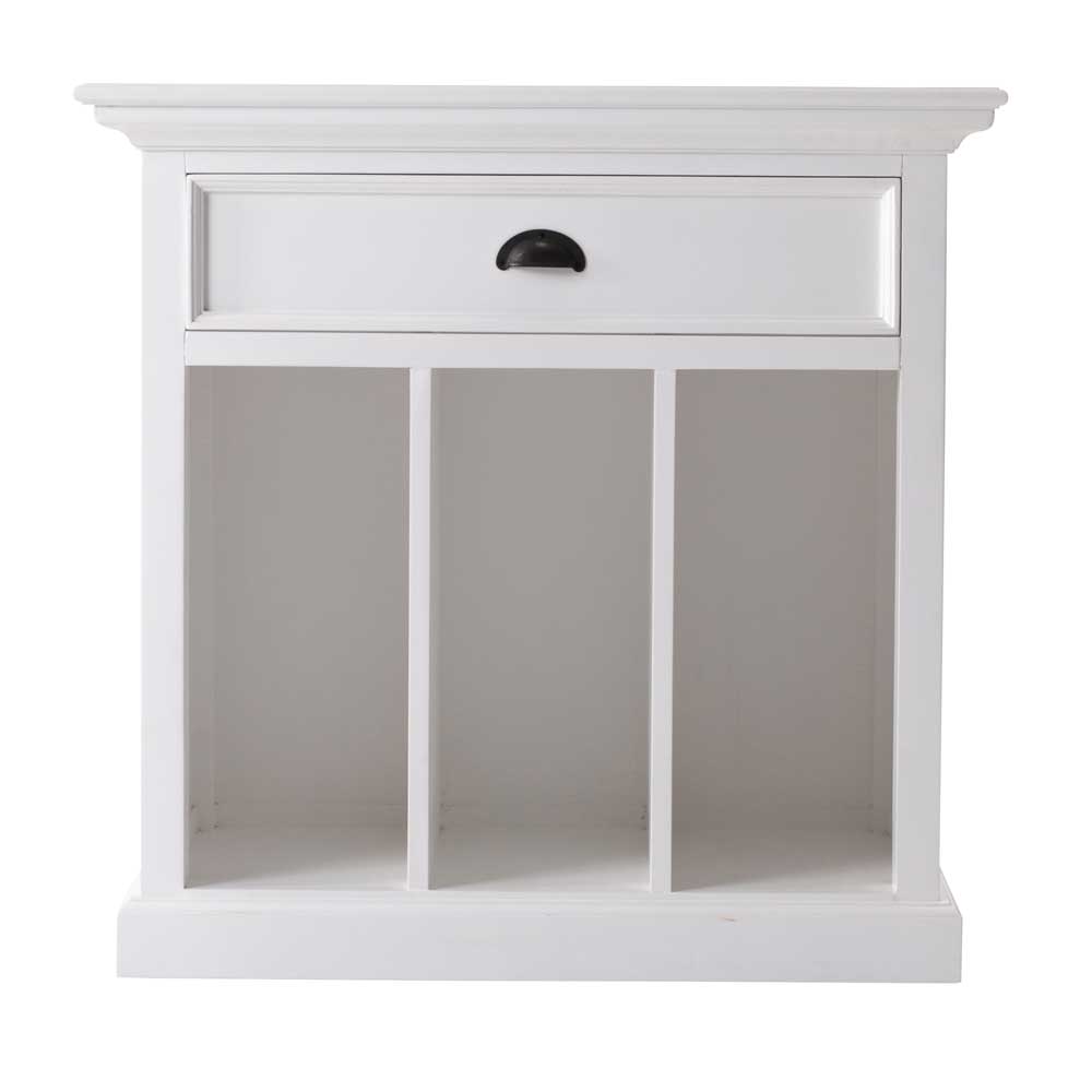 45x60x43 cm Nachttisch in Weiß im Landhausstil mit Schublade & 3 Fächern Venzeno