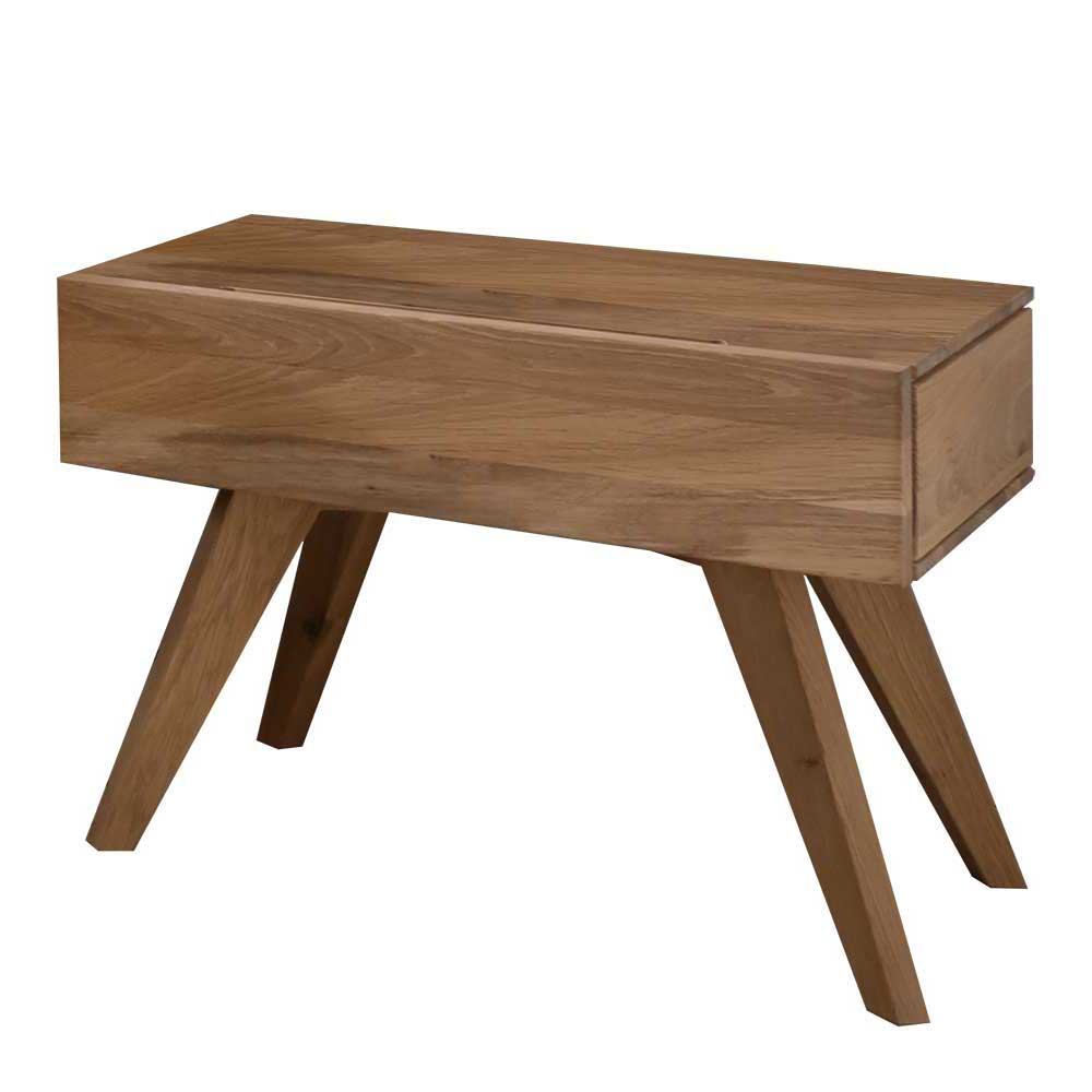 50x40x40 Nachttisch aus Holz Wildeiche Bianco geölt Elscura