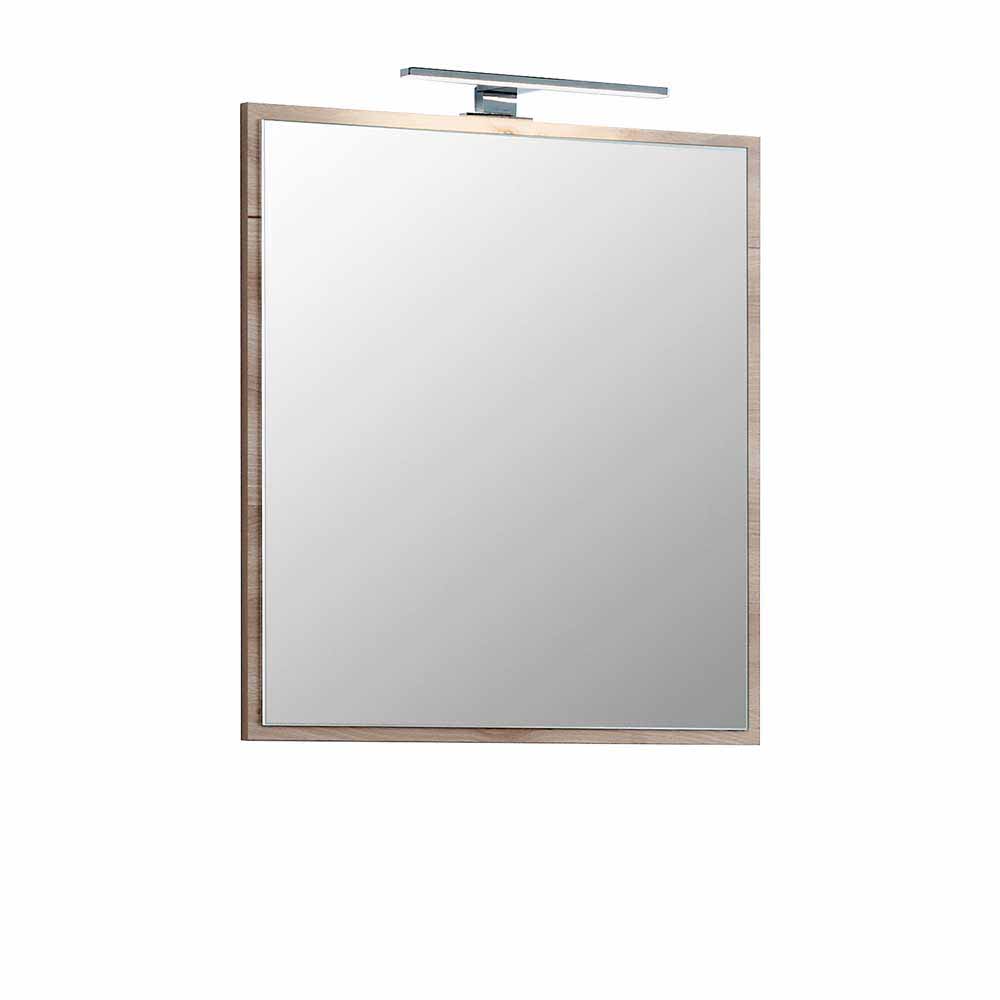 60cm breiter Badezimmerspiegel mit Buche Nachbildung Rahmen Blanca