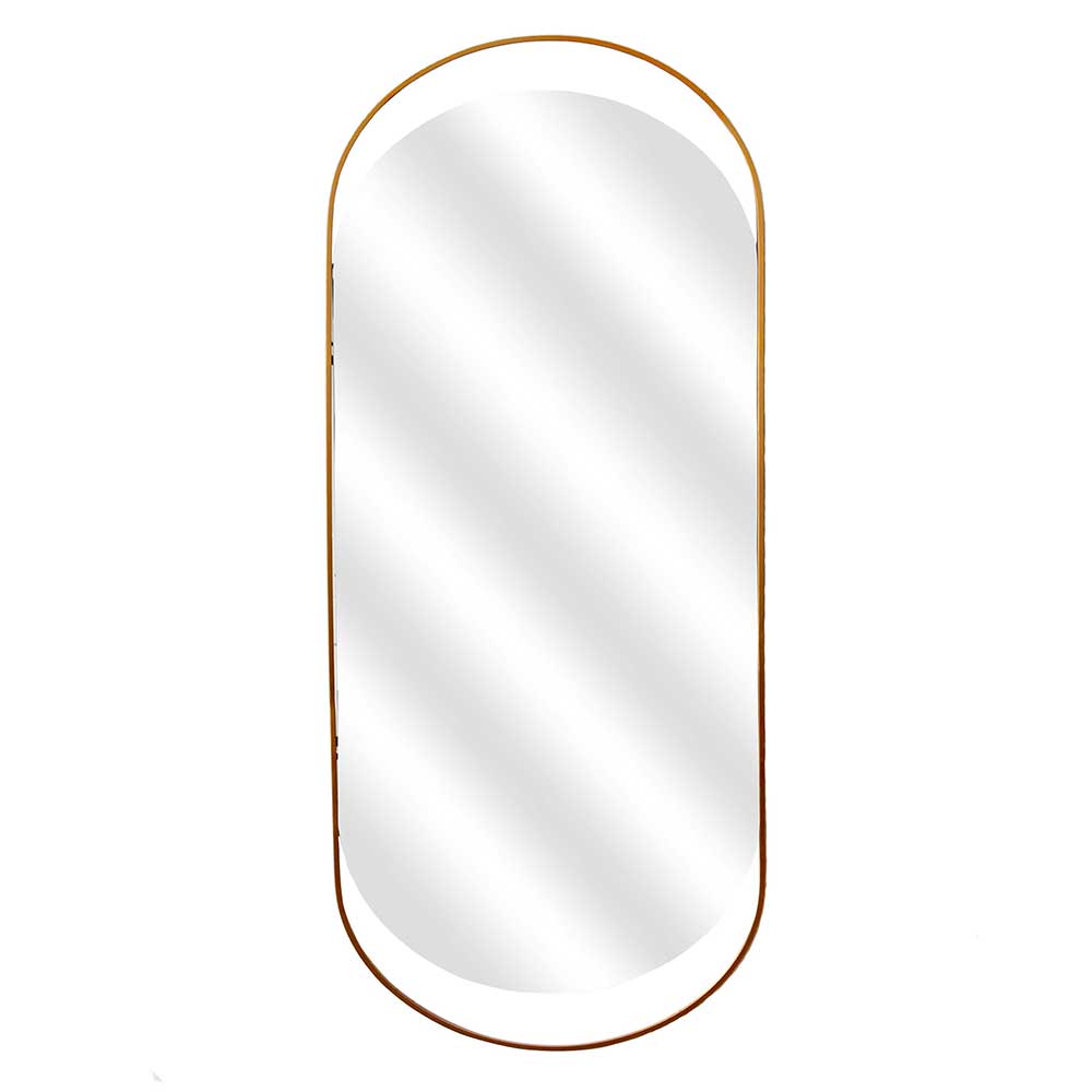 60x168 cm Spiegel in ovaler Form mit Metallrahmen in Messing Rupang