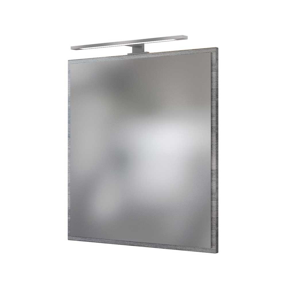 60x64 cm Bad Spiegel in Eiche Grau optional mit LED Beleuchtung Nitusa