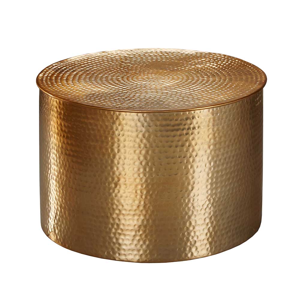 61x41x61 Wohnzimmer-Tisch aus Alu in Gold lackiert - handgearbeitet Rading