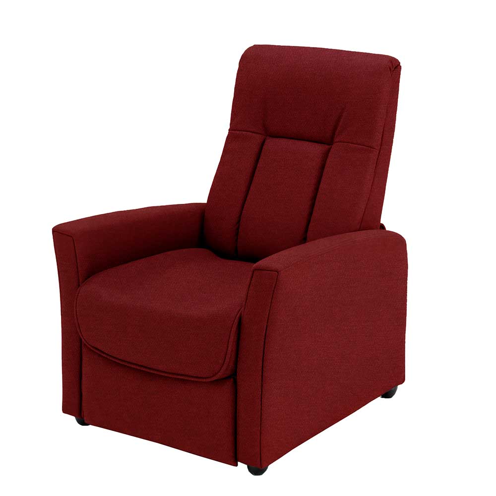 71x95x89 TV Sessel in Rot Microfaser mit 48 cm Sitzhöhe Salassos