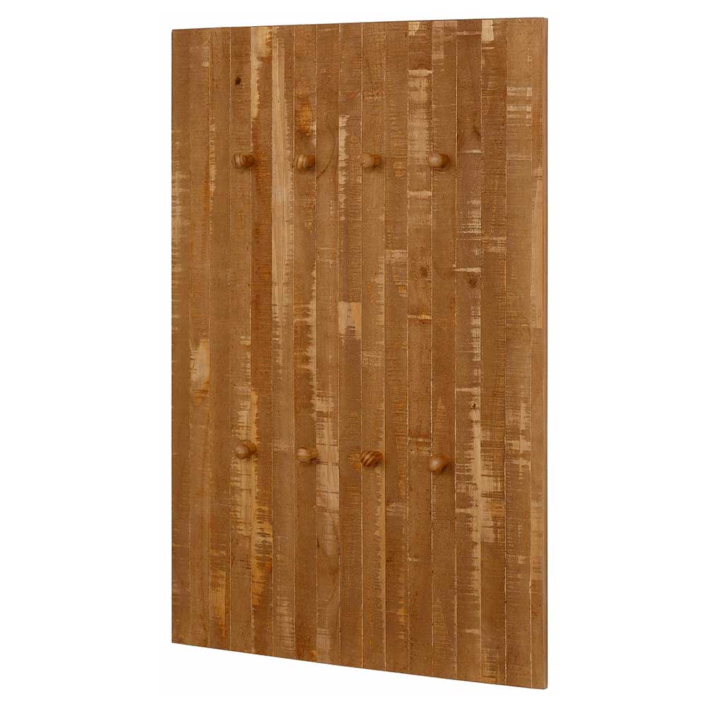 75x110x2 Massivholz Garderobe mit 8 Aufhängern in runder Form - Kiefer Natur Slogdan