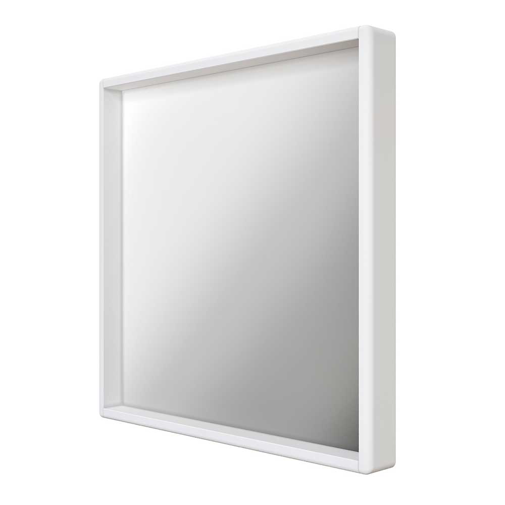 80x80 Quadratischer Spiegel mit weißem Rahmen aus Kiefer Massivholz Oranias