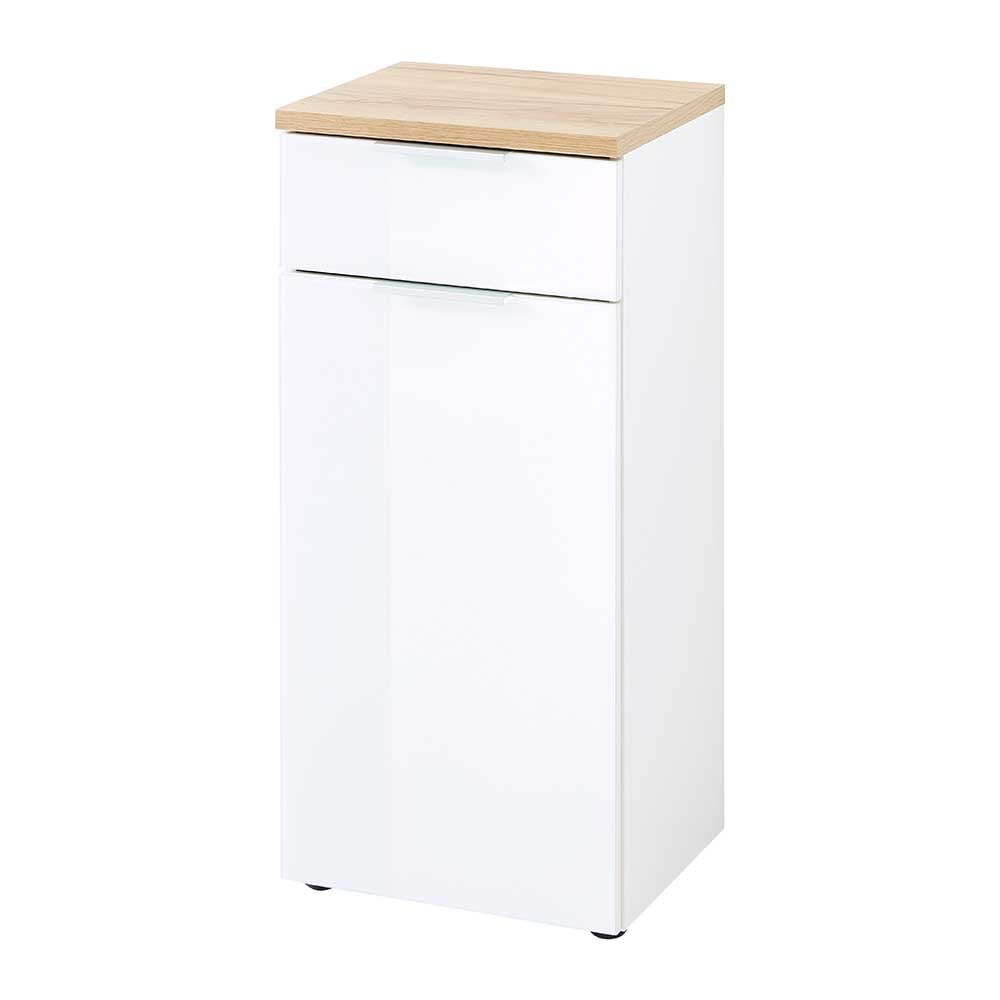 Bath Vida Badezimmerschrank – 1 Tür, 1 Schublade, Weiß, 77x43x34 Cm, Freistehend, Mit Regalen