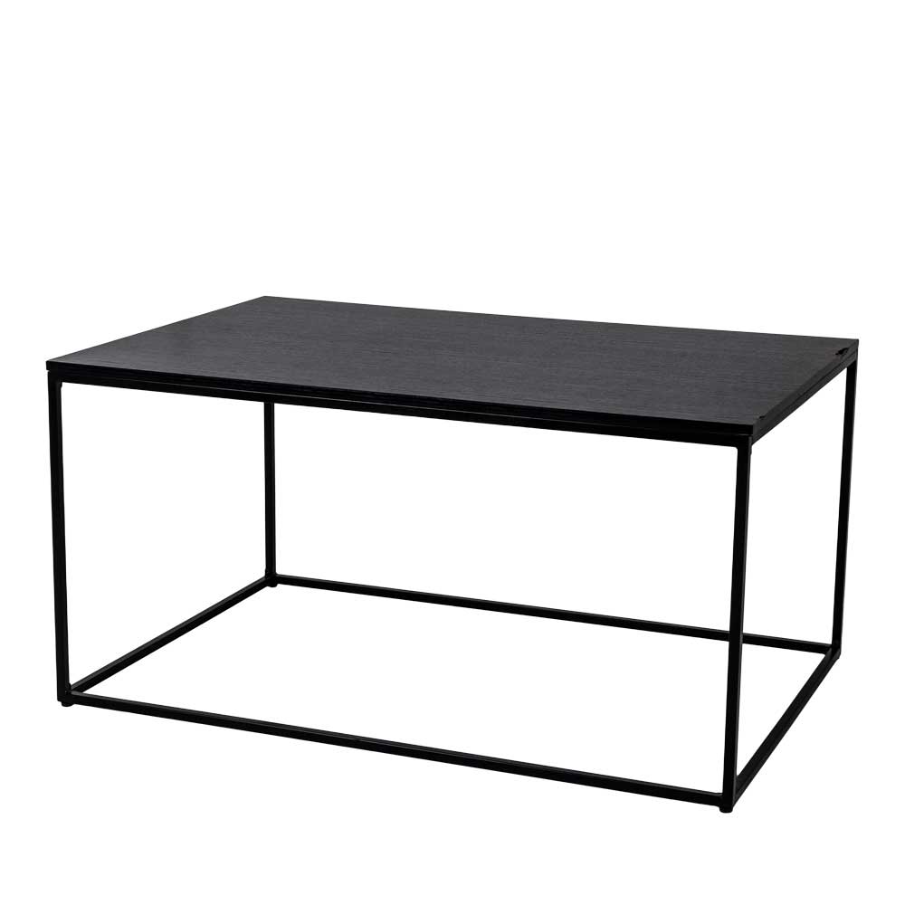90x45x60 Wohnzimmer Tisch aus Stahl in Schwarz mit Bügelgestell Esbessa