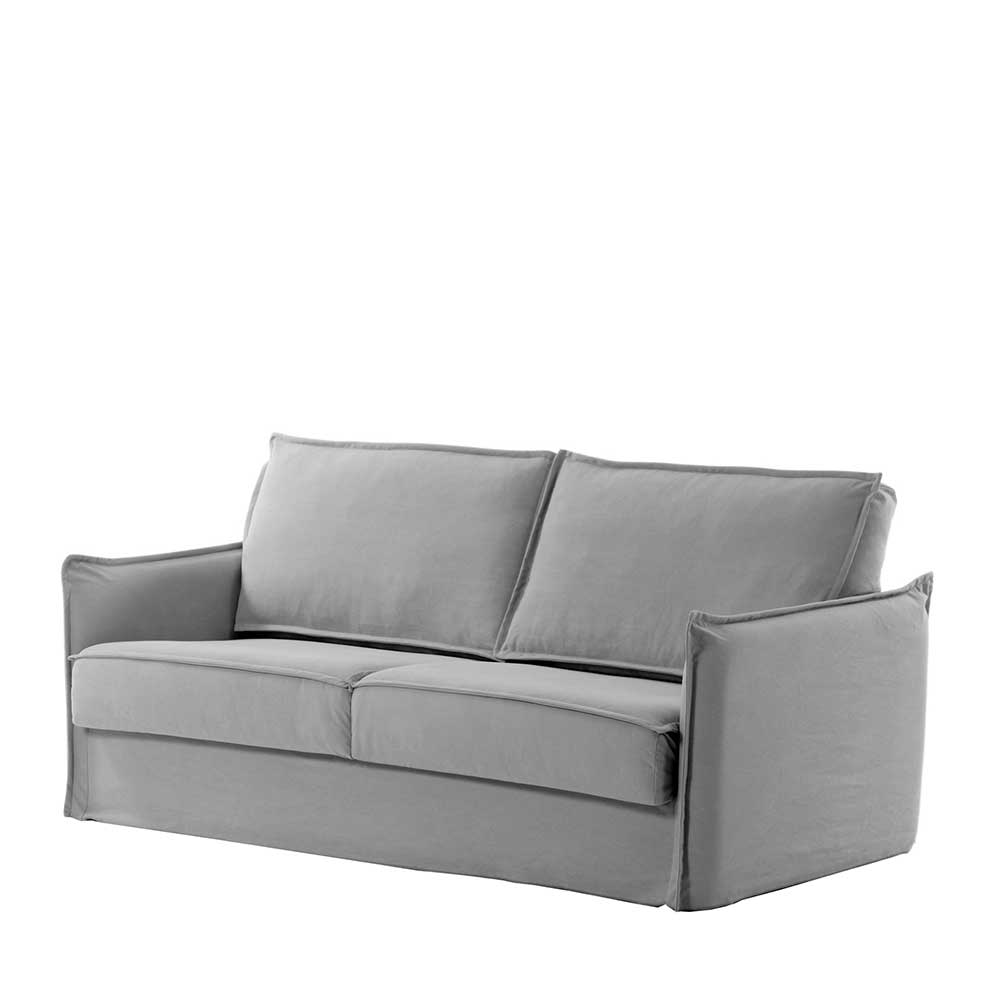 Ausklappbares Sofa mit Schlaffunktion in Grau Webstoff Zargivo