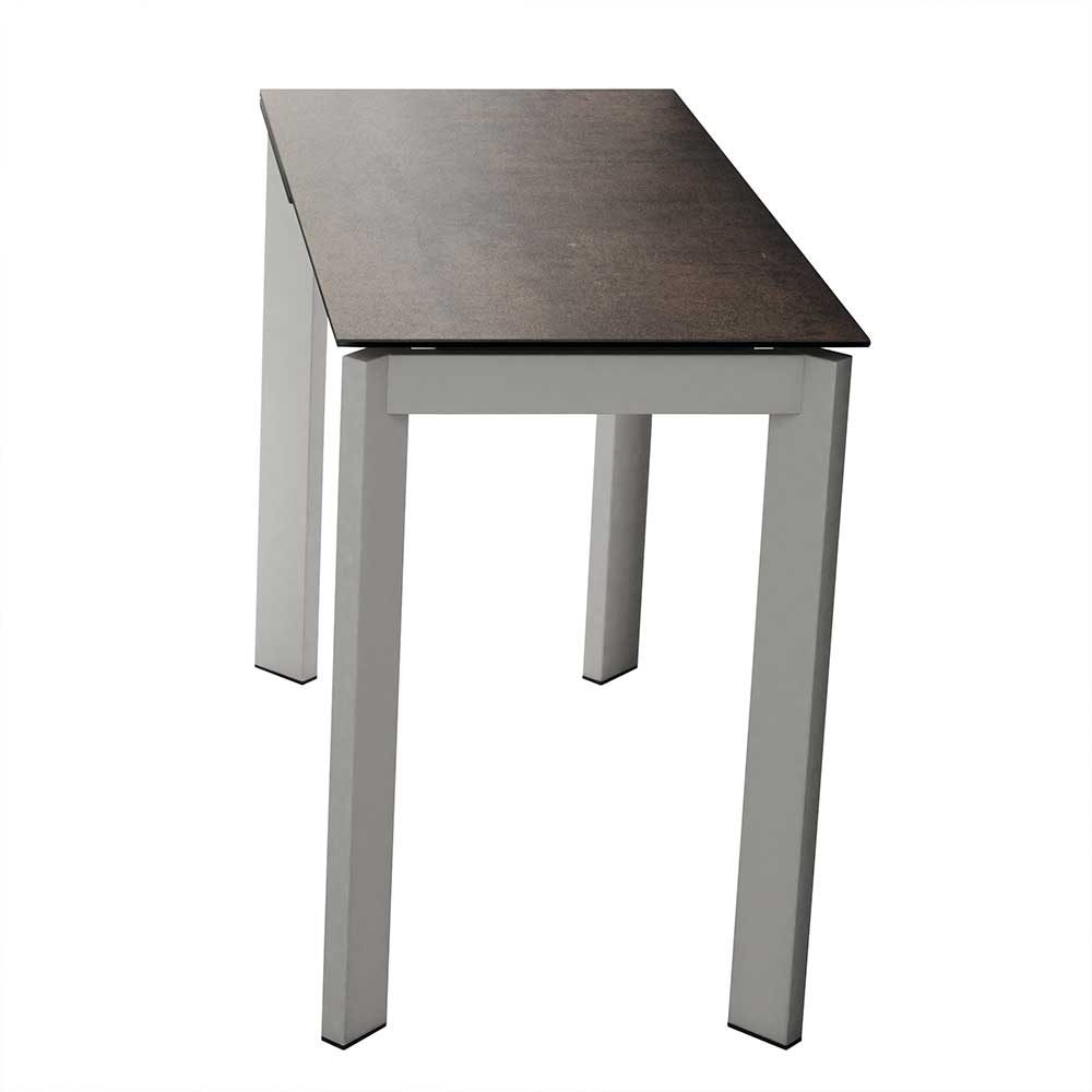 Ausziehbarer Tisch mit Keramik & Glas & Metall - zweifarbig Hedras