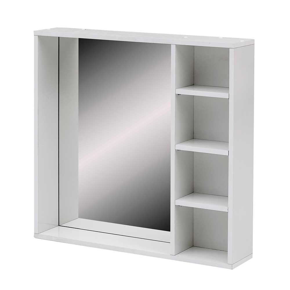 Badezimmer Spiegel mit Regal & Ablage in Weiß - 73x73x16 Arcello