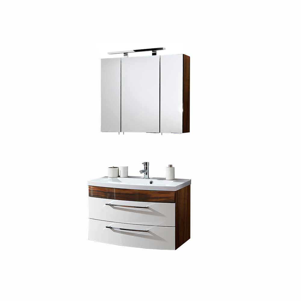 Badezimmer Waschplatz Möbel Hochglanz zweifarbig Schubladen-Waschtisch Spiegelschrank Badajoz