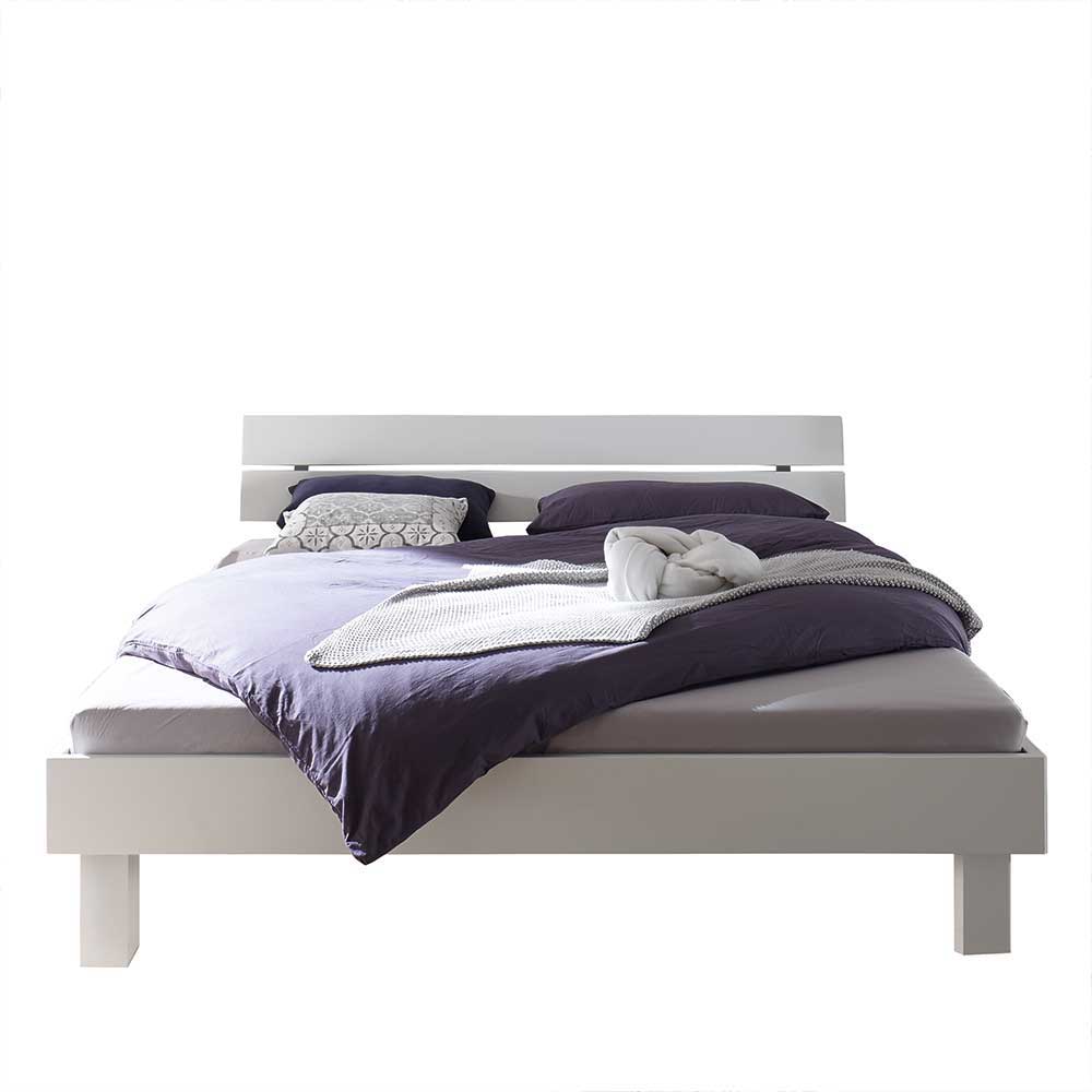 Buchenholz Bett in Weiß lackiert - 5 Größen 90x200 bis 180x200 Asbell