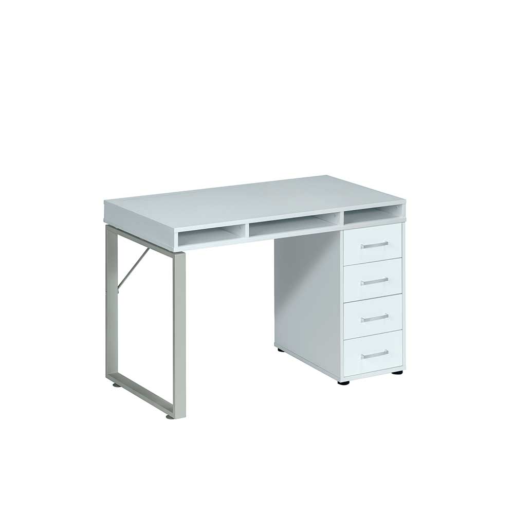 Büro Schreibtisch offenen Fächern Grau Weiß Cena
