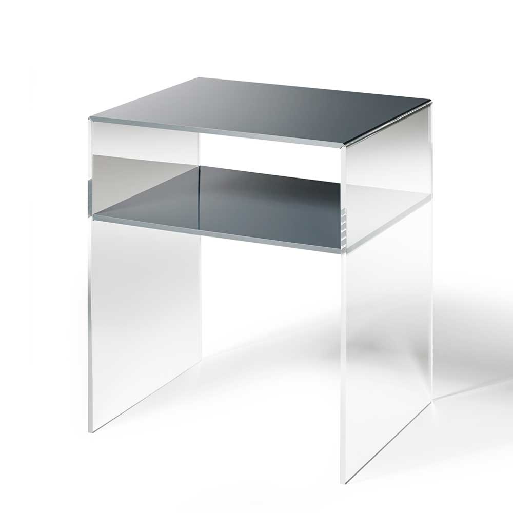 Design Beistelltisch aus Acrylglas in Transparent & Dunkelgrau Sandano