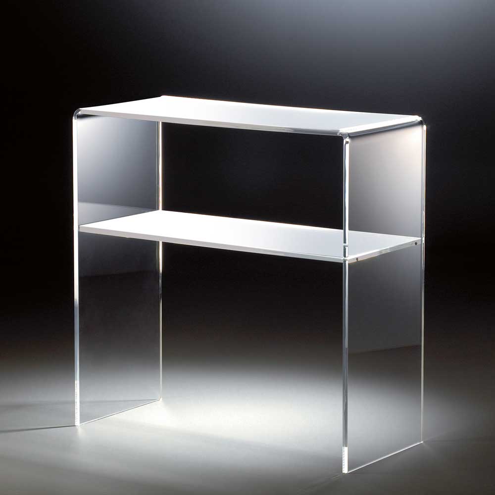 Design Konsolentisch aus Acryl-Glas in Transparent & Weiß Renus